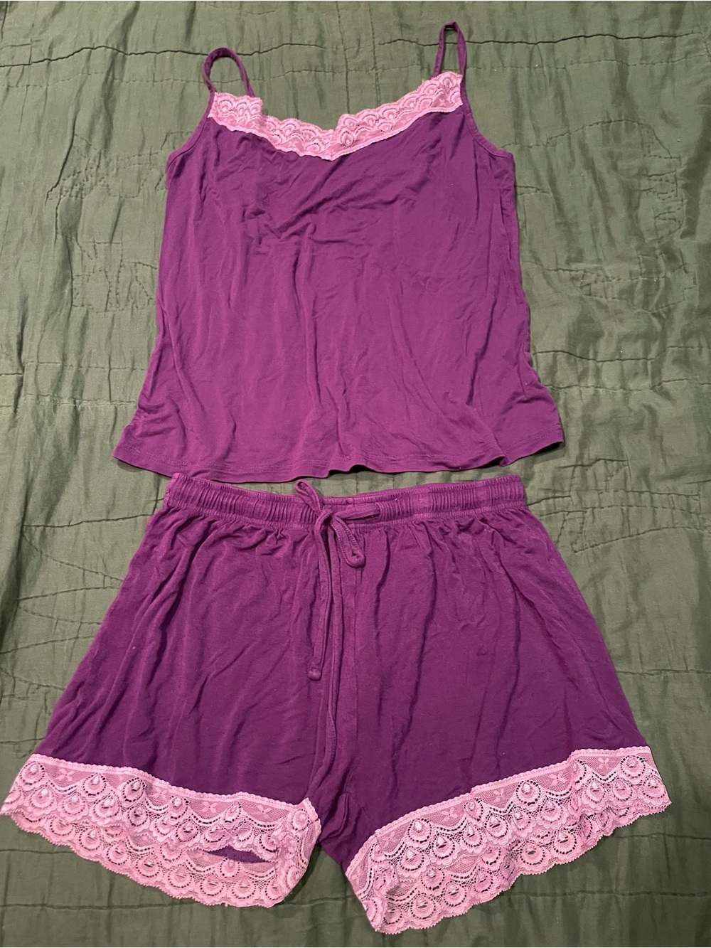 Serra Purple Cami & Lace-Trim Shorts Sleep Set